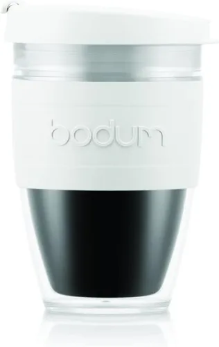Vista 2 de BODUM JOYCUP 11889-913S - Taza de viaje de doble pared con tapa de rosca, 0,25 L, plástico, color blanco hueso