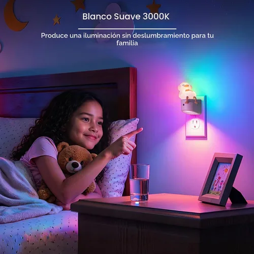Vista 6 de L LOHAS LED Luz nocturna enchufable para niños, lindo pato, cambio