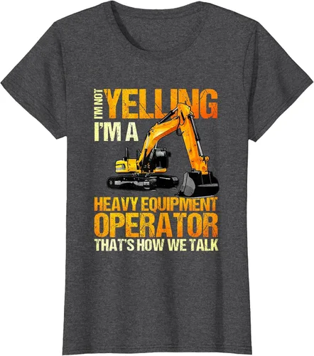Vista 30 de Camiseta de la retroexcavadora de la construcción del operador del equipo pesado Asphalt Grey