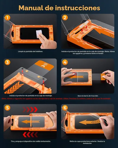 Vista 9 de Paquete de 2+2 protectores de pantalla para iPhone 17 Pro Max, con protector de lente de cámara