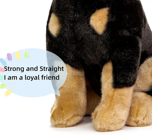 Vista 5 de FRANKIEZHOU Simulation Doberman - Peluche realista de 12 pulgadas, perro de peluche suave de Doberman, perro de peluche, regalos para niños