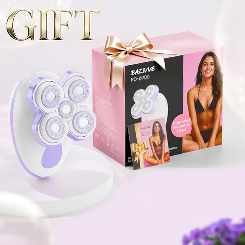 Vista 8 de Maquinillas de afeitar eléctricas para mujer, afeitadora eléctrica mejorada para mujeres con cabezas magnéticas, kit de removedor de vello giratorio
