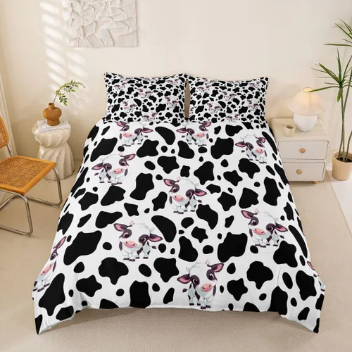 Vista 18 de Erosebridal - Juego de ropa de cama kawaii, juego de funda de edredón con diseño de fresa rosa, para mujeres, niñas y niños, decoración