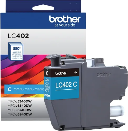 Vista 6 de Brother Cartucho de tinta negro LC402BK de rendimiento estándar genuino