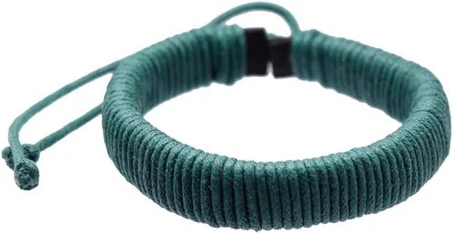 Vista 4 de Pulsera ajustable de cuero con cuerda de algodón encerado, correa de cuero, hecha a mano, Cuero Algodón