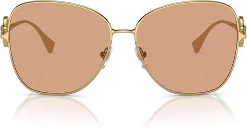 Vista 3 de Versace Lentes de sol para mujer, montura dorada, lentes gris oscuro, 2.362in