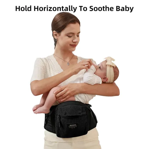 Vista 6 de SUNVENO Portabebés ergonómico 3 en 1 con asiento de cadera para recién nacidos y niños pequeños, soporta 20 libras y más, alivio de cintura