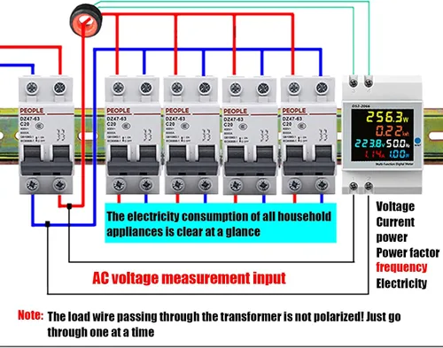 Vista 3 de Medidor de vatios-hora, medidor eléctrico LCD, medidor de electricidad monofásico, medidor de energía para el hogar, medidor de energía monofásico