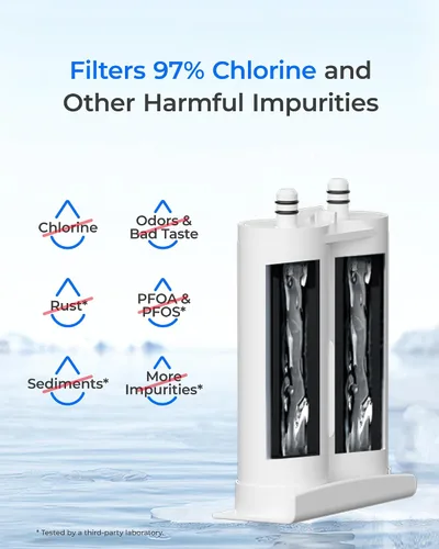 Vista 5 de Waterdrop Repuesto para filtro de agua para refrigerador EWF01®, FC-300, FC300, EFF-6018A, 241988703, 2 filtros