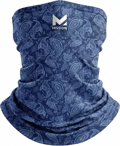 Vista 13 de MISSION Polaina de cuello refrescante, polainas de cuello para todo tipo de clima para hombres y mujeres Negro