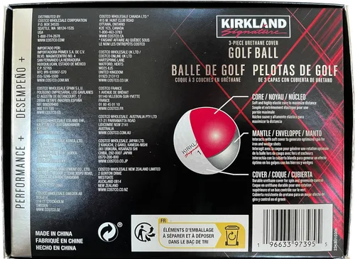 Vista 2 de Pelotas de golf Kirkland Signature con cubierta de uretano de 3 piezas, 12 pelotas de golf