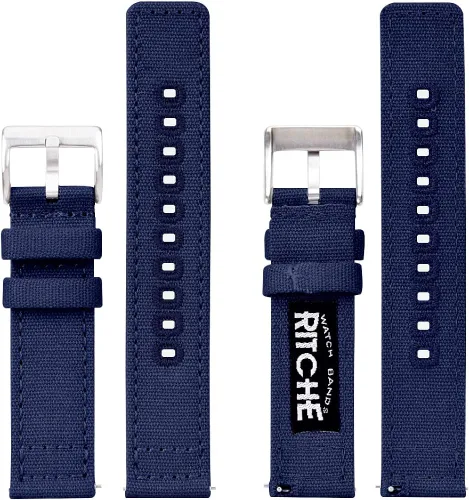 Vista 5 de Ritche Canvas Quick Release Watch Band 18mm 20mm 22mm Replacement Watch Straps for Men Women
