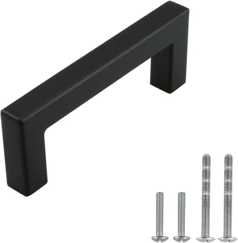 Vista 15 de Modket Paquete de 1 manija cuadrada europea para gabinete de acero inoxidable 304 de 2 pulgadas, pomo negro mate