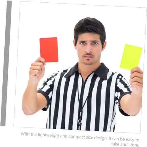 Vista 2 de 10 tarjetas de árbitro de fútbol rojo oficiales de fútbol estándar tarjetas de expulsión y advertencia ideales para juegos deportivos y kits