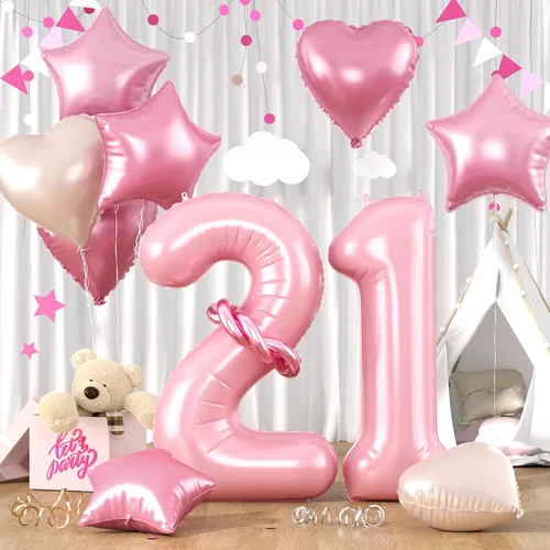 Vista 18 de Globos dorados de color champán con el número 11, globos de oro claro, globo de aluminio dorado con forma de corazón con estrella y globo largo
