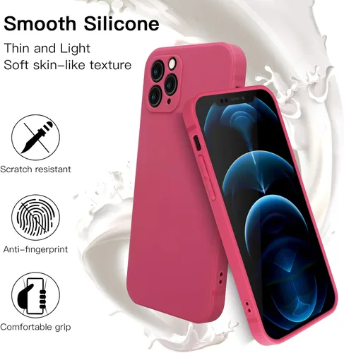 Vista 6 de Funda para iPhone 12 Pro Max compatible con iPhone 12 Pro Max de silicona mate con protección completa contra arañazos, a prueba de golpes, 6.7