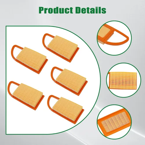 Vista 2 de Paquete de 5 filtros de aire 4282 141 0300 de repuesto para sopladores de mochila Stihl BR500 BR550 BR600