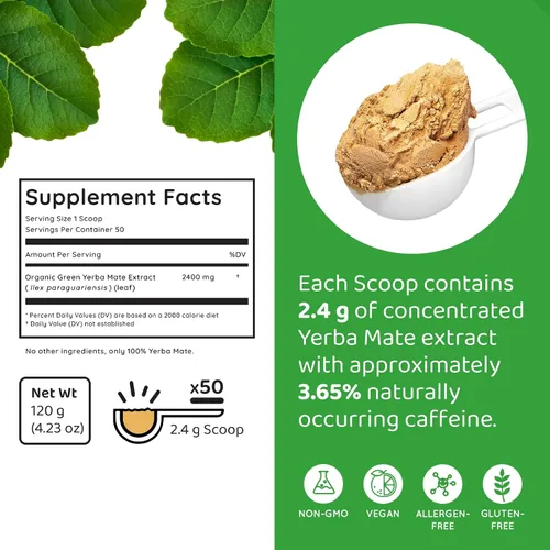 Vista 8 de Té instantáneo de yerba mate - Aumenta la energía, la concentración, la inmunidad y la salud cardiovascular con extracto puro orgánico consentrado