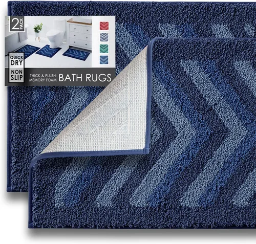 Vista 49 de Clara Clark Alfombras de baño, alfombras de baño ultra suaves y peludas - tapetes de baño para baño, lavable a máquina, base antideslizante de goma