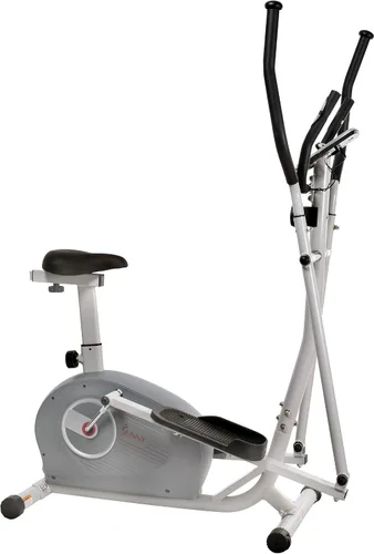 Vista 2 de Sunny Health & Fitness Elliptical and Bike Exercise Machine, Ultra Silent Adjustable Resistance Levels Cross Trainer for Home Gym with Pulse Rate