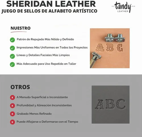 Vista 4 de Juego de sellos de cuero Tandy Craftool Sheridan