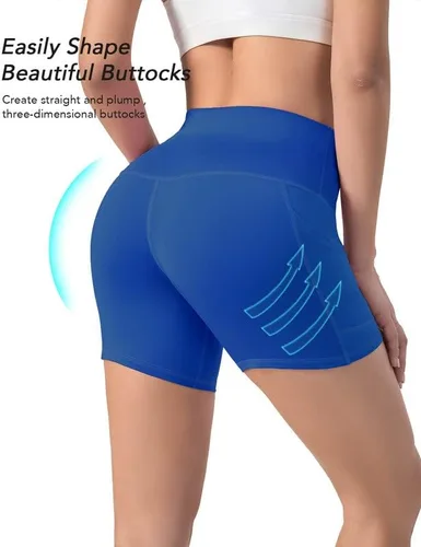 Vista 4 de Leggings con bolsillos para mujer, pantalones de yoga, leggings de entrenamiento de cintura alta y control de abdomen, leggings de compresión
