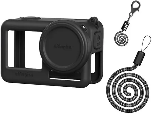 Vista 2 de Coyktonty Funda de silicona para DJI Action 4/Action 3, accesorios de funda protectora para OSMO Action 4 3, funda de silicona/correa a prueba