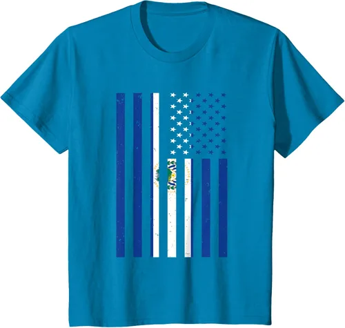 Vista 39 de El Salvador Shirt - El Salvador USA America Flag Men Women T-Shirt