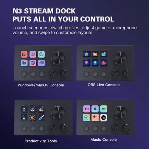 Vista 5 de TreasLin Stream Controller Deck with12 Customizable Macro Keypad to Trigger Actions in OBS Twitch YouTube for Content Creators Stream Dock