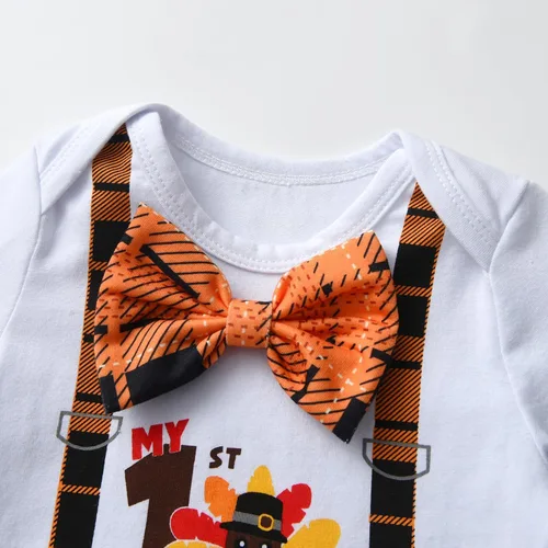 Vista 2 de KuKitty Conjunto de 3 piezas de ropa para bebé recién nacido, mameluco de manga larga + pantalones + sombrero
