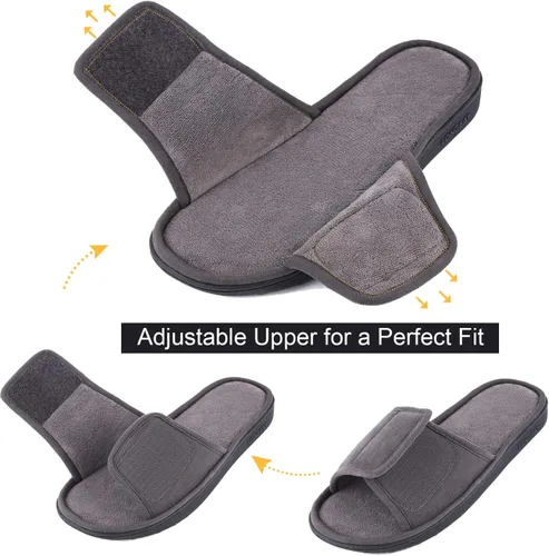 Vista 3 de Cómodas pantuflas de espuma viscoelástica para hombre, transpirables, microgamuza