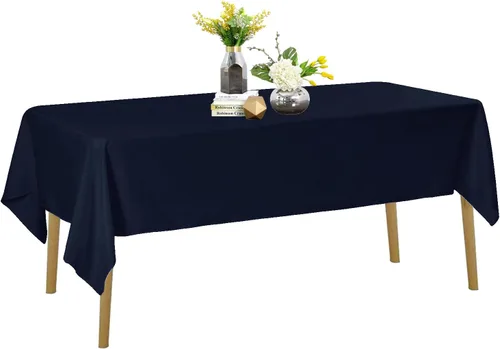 Vista 50 de Mantel de poliéster lavable de 132 pulgadas, resistente a las manchas y a las arrugas, mantel decorativo para mesa de comedor, fiestas de bufé