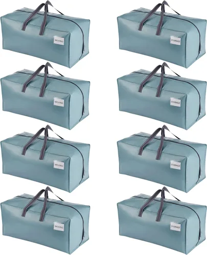 Vista 35 de VENO Paquete de 2 bolsas de mudanza, correas de mochila, mudanza, cajas de almacenamiento universitario, con tapas, resistentes, extragrandes, asas