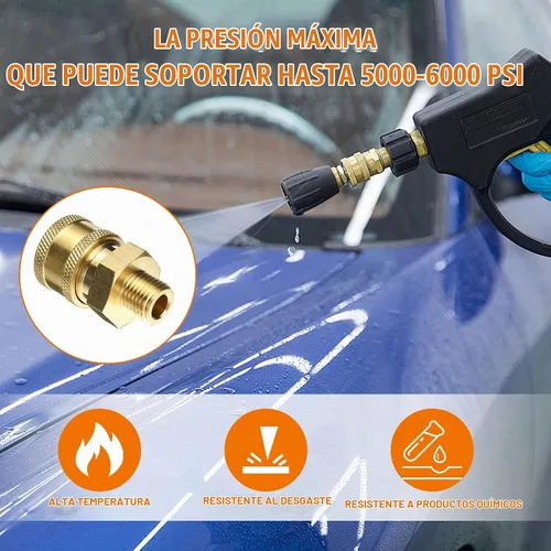 Vista 3 de 2 piezas de 1/4 pulgadas NPT macho lavadora a presión conexión rápida