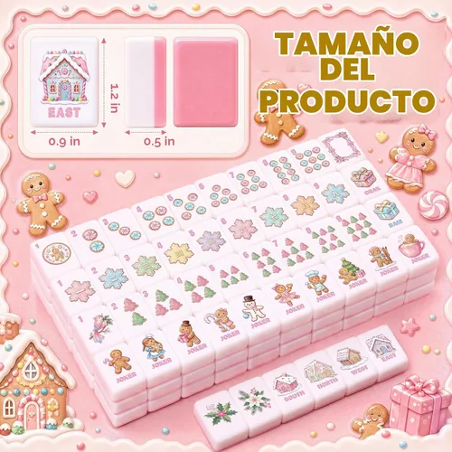 Vista 2 de 160pcs Navidad Hombre de jengibre grabado American Mahjong Tile