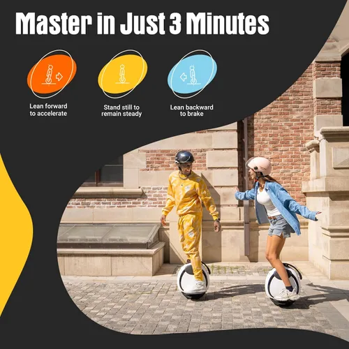 Vista 2 de INMOTION E20 Monociclo Eléctrico Hoverboard para Principiantes – Rueda de 14", Motor de 500W, Alcance de 10 Millas, 12.5mph, Certificado UL2272