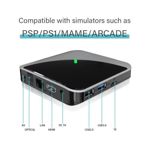 Vista 5 de FRIGEDAEG Video Game Console With 50000 Games A95X Retro Game Box Compatible With PS1PSP MAME Android 90EmuELEC 43 System 2 In 1 For TVPCProjector