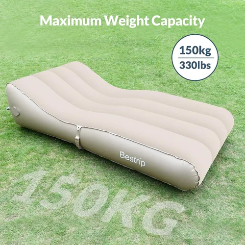 Vista 11 de Bestrip Sofá inflable con bomba incorporada – Sofá tumbona de aire de tamaño extra mejorado, cama portátil con bolsa de almacenamiento, cama