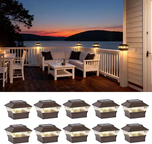 Vista 28 de 50 Lumen Luces Solares para Postes, 3 Modos Luces para Deck al Aire Libre, Valla, Tapa de Poste - 4x4 3.5x3.5 4.5x4.5 o 5.5x5.5, Luces LED