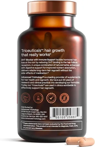 Vista 8 de DHT Blocker - Suplemento para el crecimiento del cabello para adelgazamiento genético para hombres y mujeres Aprobado* por la Asociación Americana