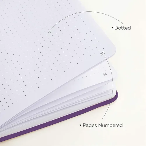 Vista 4 de Clever Fox Cuaderno con puntos, diario con páginas numeradas A5 5 x 8.25 pulgadas