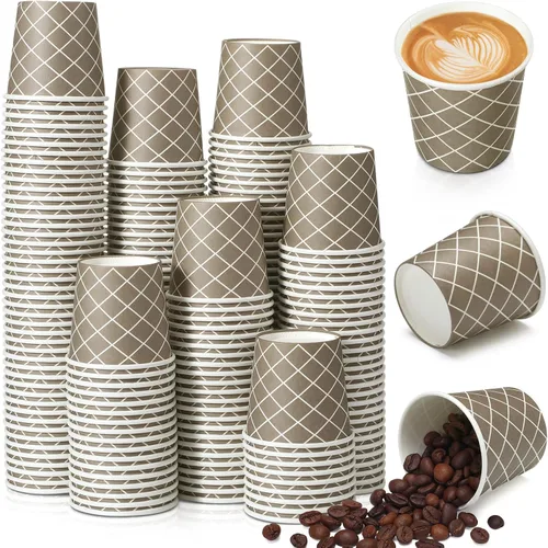 Vista 8 de Rtteri 100 Piezas Tazas de Café Desechables de 3 onzas Tazas de Espresso Desechables Tazas de Papel Pequeñas Tazas de 3 onzas para Café Té Cacao