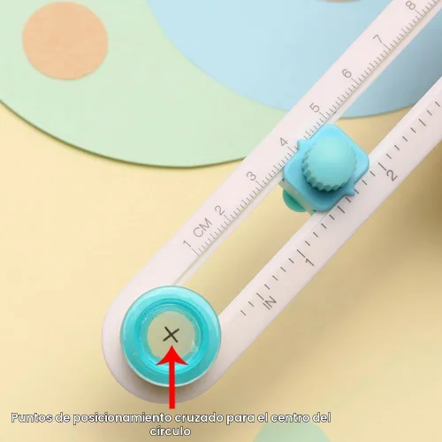 Vista 4 de KW-triO Cortador de círculos para manualidades de papel, herramienta de corte circular, brújula giratoria, diámetro de corte ajustable, rango