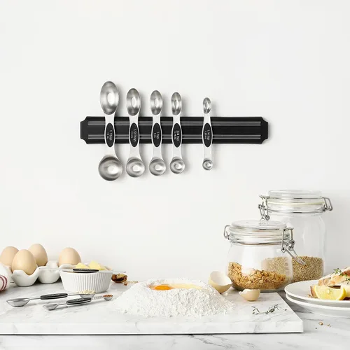 Vista 8 de Spring Chef Juego de cucharas medidoras magnéticas de acero inoxidable con imanes N45 fuertes, accesorios de cocina de metal resistente para hornear