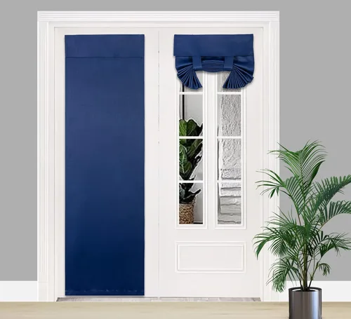 Vista 10 de PI Cortina Opaca para Puerta, Sombra de Privacidad que se Ata con Aislamiento Térmico, Cortina de Puerta Pequeña para Aula/Puerta Corredera/Puerta