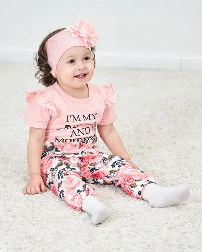 Vista 17 de SUNNY PIGGY Ropa para bebé recién nacida, con volantes, mameluco de algodón floral, conjunto de pantalones de algodón para niñas