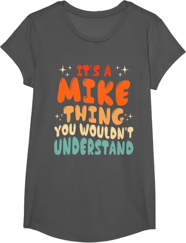 Vista 37 de Camiseta retro de los años 80 con texto en inglés "It's A Mike Thing You Wouldn't Understand", Negro