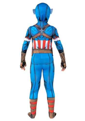 Vista 4 de Disfraz Zentai de Capitán América para Niños Multicolor