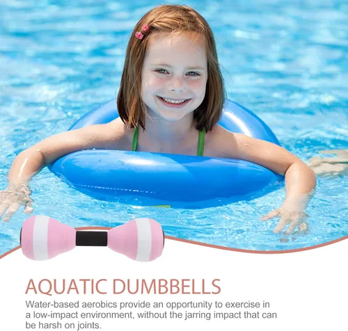 Vista 3 de 1 par de mancuernas de agua, barra de natación, lecciones de natación, equipo de ejercicio de piscina para adultos y mujeres, mancuernas prácticas