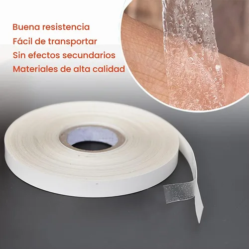 Vista 5 de 5/16"(0.8cm)*12 yardas Cinta para extensiones de cabello con cinta adhesiva de doble cara para extensiones de cabello (blanco)